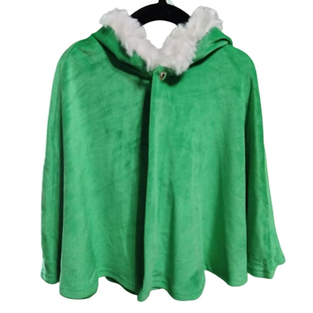 Toddler Girls Christmas Tree Sundress With Green Winter Cape Set Size 4T - Picture 6 of 9
